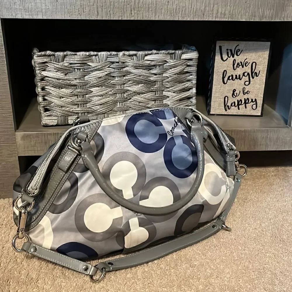 COACH OP ART BLUE WITH BLUE INTERIOR GOOD CONDITION